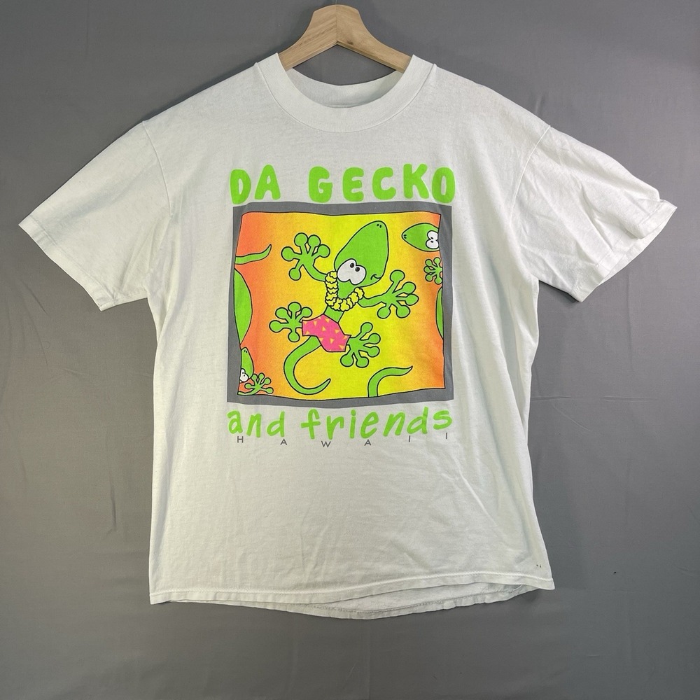 Vintage Da Gecko And Friends Hawaii Art Cartoon Mens Large Steidman T Shirt RARE